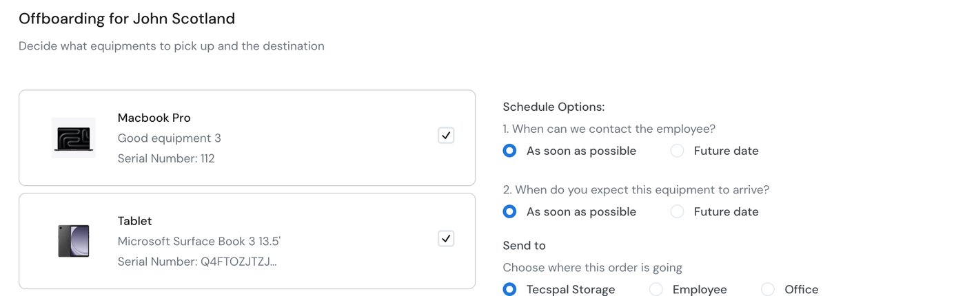 offboarding devices
