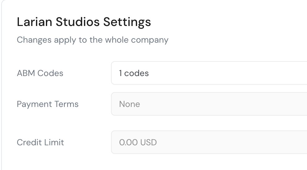 preferences company settings