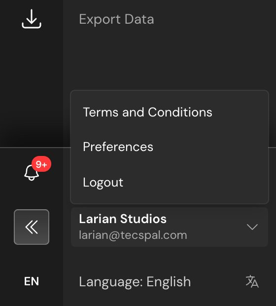 profile menu