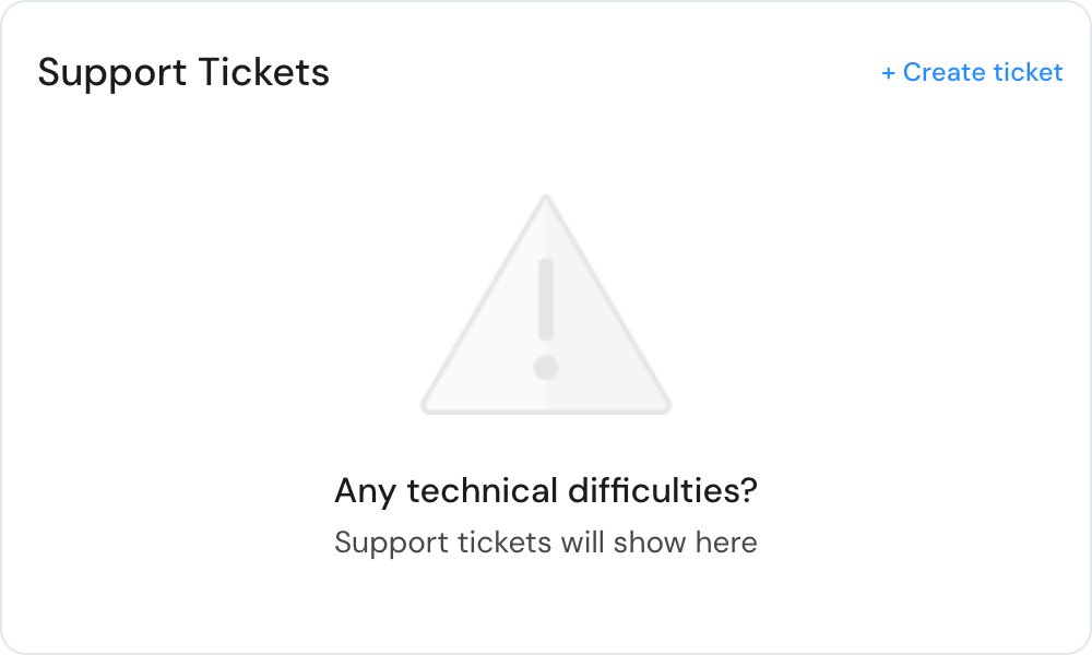 support tickets panel