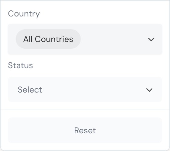 tickets filters