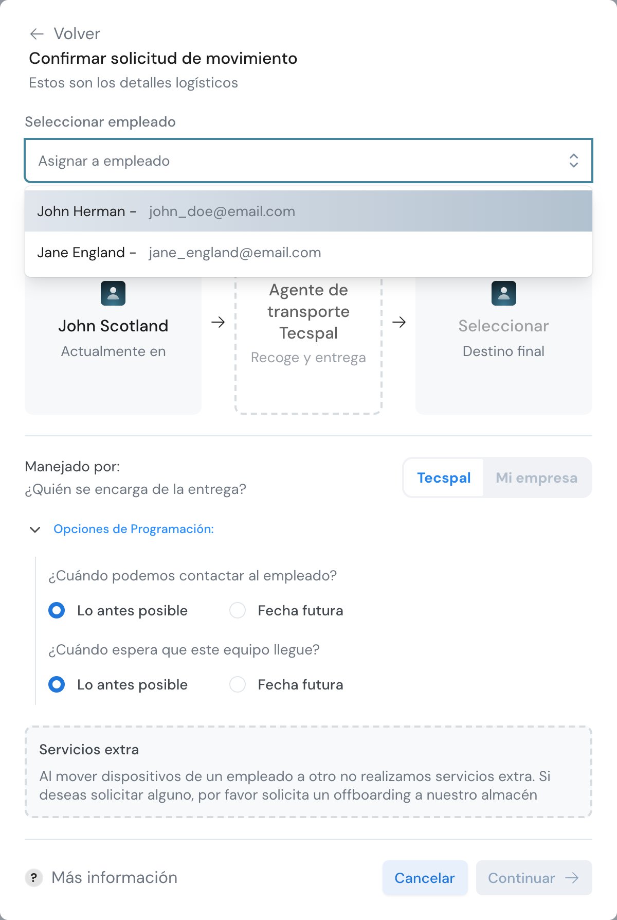 confirm movement