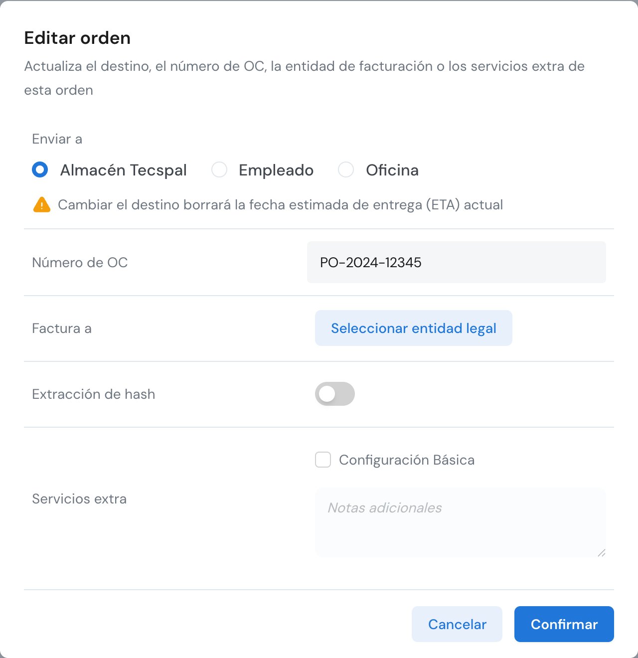 edit order