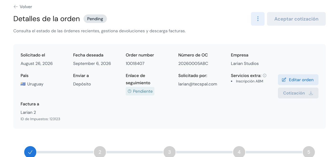order pending